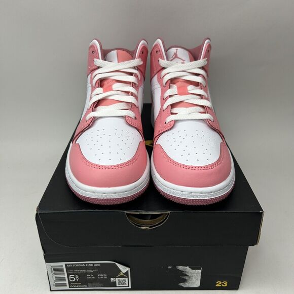 Nike Shoes Air Jordan 1 Retro Mid GS “Valentines Day/Coral Pink” 2023 - Picture 2 of 5